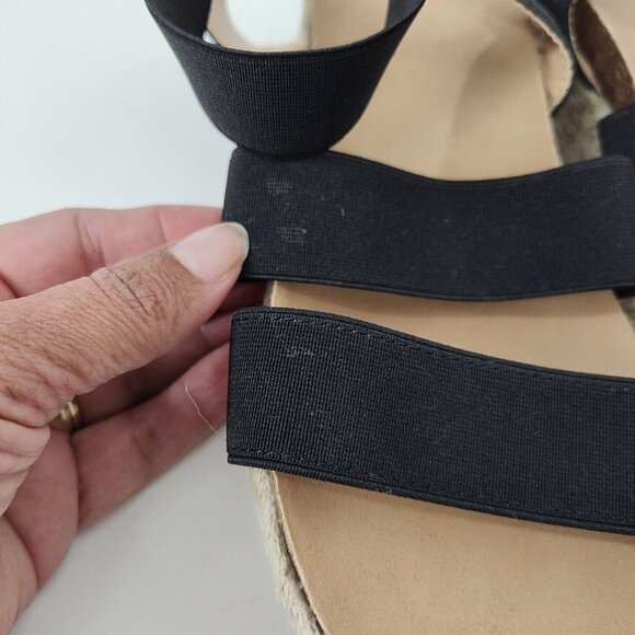 YoKi Chiara Sandal Platform Heels Women Size 9 Black Ankle Strap Stretchy - Picture 8 of 9